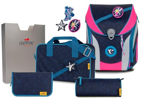 DerDieDas Schulranzen Set 5-TLG. Ergoflex MAX Buttons Blue Fairy