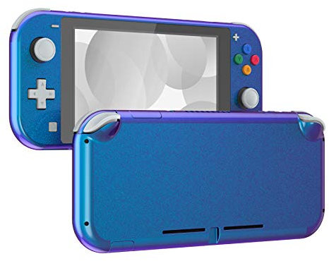 eXtremeRate Carcasa Compatible con Nintendo Switch Lite, Cubierta Completa de NSL Mando Portátil, Incluye Funda & Botones & Protector de Pantalla - De Azul a Violeta
