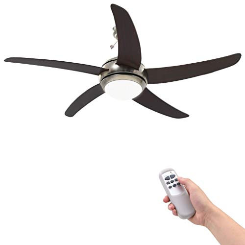 HUANGDANSP Dekorativer Deckenventilator mit Leuchtmittel 128 cm BraunHeim Garten Haushaltsgeräte Klimageräte Ventilatoren Deckenventilatoren