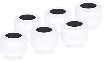 Alphacool Kompatibler Eiszapfen PRO Anschluss 13mm HardTube Fitting G1/4, 6er-Pack - Weiß