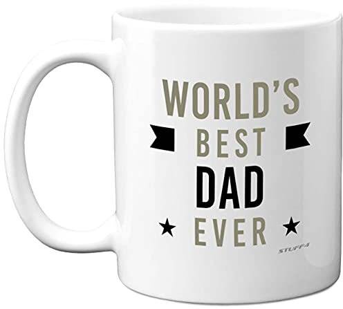 Best Dad Mug - World's Best Dad Ever - Gifts from Son Daughter, Father's Day Gifts Coffee Mug for Perfect Christmas, Fathers Day, Birthday Gift, 11oz Ceramic Dishwasher Safe