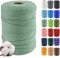 Klhamky 3mm×500m Natur Macrame Baumwollkordel - Baumwoll-Macrame-Seil, 4-fach verdrillt aus 100% natürlicher Baumwolle für handgemachte Wandbehänge, DIY, Basteln, Stricken