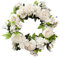 CVPDI Spring Wreath Peony Flower Wreath,Blooming White Peony Door Wreath Artificial Peony Wreath for Front Door Wedding Wall Home Decor
