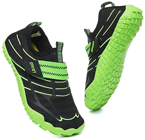 PiDaGlobal Zapatos de Agua Calcetines Descalzos de Secado rápido Antideslizante para Niñas Niños Piscina de Playa Natación para Buceo Ejercicio 31EU Verde