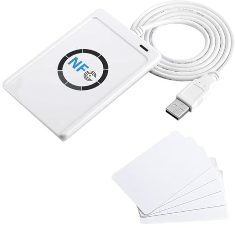 Lector de Tarjetas USB NFC, Lector de Tarjetas RFID sin Contacto ACR122U ISo 14443a / B + Software Gratuito en