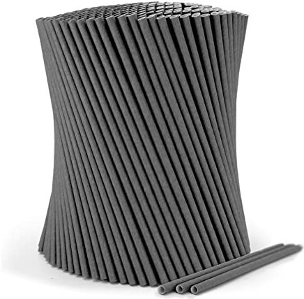 wisefood Papierstrohhalme, 2000 Stk. schwarze Strohhalme, Ø 8 mm x 24,5 cm, Frei von PLA/PE, Biologisch abbaubare Einweg Trinkhalme aus stabilem Papier