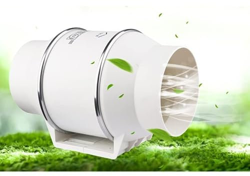 SDNI-L 8 Inch In Line Extractor Fan 200 Mm Diameter Duct Fan Silent In-line Toilet Ventilator for Shower Ceiling Hydroponic Ventilation Grow Tent (Color : HF-200mm, Size : 8 inch)