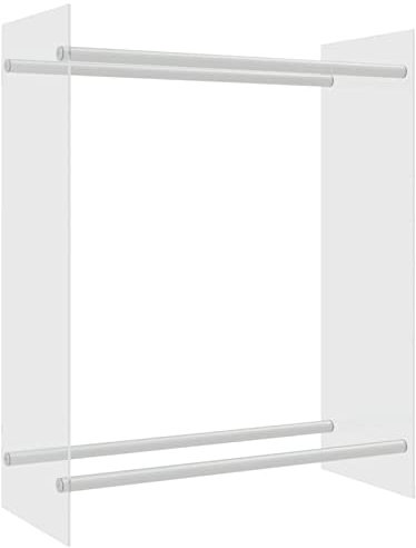 Gecheer Brennholzregal Kaminholzregal Feuerholzständer Schuppen Feuerholzregal Feuerholzregal Kaminholzhalter Kaminholzständer Brennholzlager Transparent 80x35x100cm Hartglas