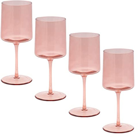 Karma Mid Century Wine Glass Blush Set of Four