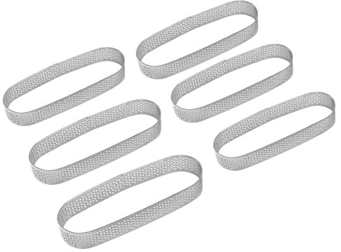 ZHIXUN 6 PièCes Anneau à Ovale en Acier Inoxydable Moule Perforé Anneau de Mousse Dessert FrançAis Gâteau DéCoration Mousse Moule Ustensiles de Cuisson