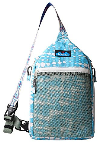 KAVU Yoho Sling Rucksack Semi Padded Water Resistant Double Sided Mini Backpack - Ripple Tie Dye