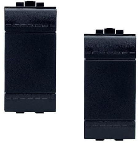 BRATEK - 2 inversores bticino compatibles - Inversor de luz de pared negro - Botón compatible con interruptor bticino living - Botones interruptores de luz - Interruptor de luz de pared