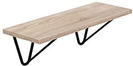AKKE Wandregal - Hängeregal mit 18 mm Möbelplatte und Metallhalterungen - Wandablage für Moderne Wohnräume, Bücher, Pflanzen und Deko - Loft Wire - Sonoma 80x20cm