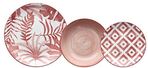 Tognana Kenthia, servicio de platos 18 piezas, para 6 personas, pporcelana, rojo