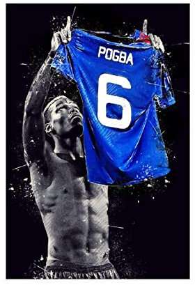 RIDAEX Kunstdruck Poster 50 * 70cm Senza Cornice Paul Pogba Giocatore di Stella del Calcio Poster sportivo e arte della parete Arredamento moderno della camera da letto della famiglia