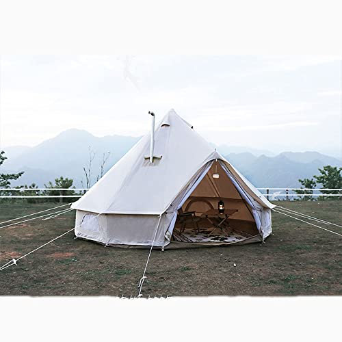 RNQZ outdoor family camping waterproof bell tent with chimney, with Tent accessories,6M