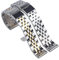 TEMKIN 18 mm 20 mm 22 mm 24 mm Edelstahlarmband for Breitling-Uhrenarmband Herrenarmband Druckknopf mit verstecktem Verschluss Logo an (Color : Silver, Size : 24mm)