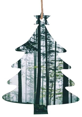 Outdoor Wald Gedruckt Holz Weihnachten Ornamente Weihnachten Handwerk Weihnachtsbaum Hängende Dekoration für Weihnachten Urlaub Dekorationen Xmas Geschenk