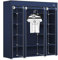 KESSER® Armario de tela estable con barra y estantes, incluye 5 perchas, armario plegable de tela para dormitorio, vestidor con perchero, 150 x 45 x 175 cm, azul marino