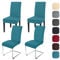 Yugarlibi Jacquard Stuhlhussen 4er Set Stretch Stuhlhussen Schwingstuhl Elastische Moderne Stuhlbezug Abnehmbarer Waschbarer Stühle Schutz für Küche Restaurant Bar Hotel Bankett (Pfauenblau, 4 Stück)