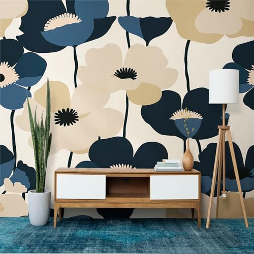 Papier Peint Panoramique Impressionnisme Coquelicots Plantes, Poster Fresque Murale Coloré, Poster Mural pour Salon, Chambre d’Enfants Restaurant, 350 x 256 cm (L x H) Décoration Fresque