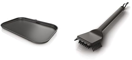 Ninja Woodfire Plancha XL, compatible avec les barbecues électrique d'extérieur OG850 / OG901, noire, XSKOGXLFPLTEU + Ninja Woodfire Brosse de nettoyage de Barbecue, noire, XSKOGXLCNBSEU