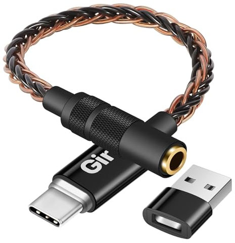 Adaptador de audio USB C a 3,5 mm con chip CX31993 USB tipo C a auriculares, conector auxiliar, amplificador Dongle, cable DAC compatible con iPhone 15 Pro Max/15 Pro/15 Plus, iPad, Galaxy S24 S23
