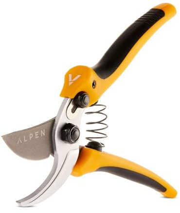 Alpen Swiss Tools Gelbhorn 140 Bypass-Gartenschere – PTFE-beschichtete Klinge Ø 18 mm, ergonomische Soft Grip Griffe, Antihaft & Anti-Korrosion, austauschbare Klinge, leichtes Schneidwerkzeug