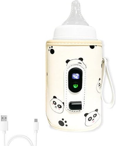 Funmo Calienta biberones, calienta biberones portátil para llevar, calienta biberones con carga USB, calienta biberones de leche, calienta biberones para casa, para el exterior, para el coche