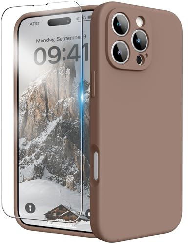 INGIDO for iPhone 16 Pro Case, Liquid Silicone Case with Camera Protection Soft Gel Rubber Cover with Microfiber Lining Shockproof Protective Phone Case for iPhone 16 Pro 6.3 (Light Brown)