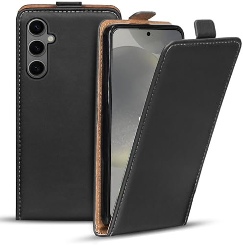 Verco Flip Cover für Samsung Galaxy S24 FE Case, Flipstyle Schutzhülle für Samsung S24 FE 5G Hülle Tasche vertikal klappbare Handyhülle, Schwarz