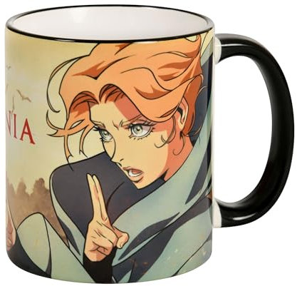 Elbenwald Castlevania Tasse mit Sypha Belnades Motiv Rundumdruck - 320 ml Fassungsvermögen 9 cm Höhe - Kaffeebecher für Fans - Keramik - Mehrfarbig