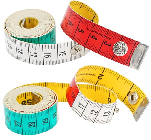 2Pcs 150cm/60in Soft Flexible Tape Measure, Dual Sided Body Measuring Tape | Measurement Body Measure Tape with Button, Metric Waist and Body Measurements, for Tailors Dressmakers and Sewing