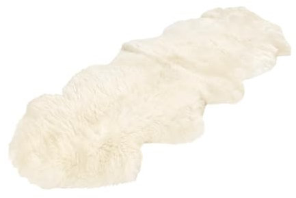 Vanuba Lammfell Weiß 180-200cm (Double) - Weich Schaffell Echt Groß - Fellteppich Weiß - Fell für Stühle - Schlafzimmer Deko Fell Weiss - Lambskin