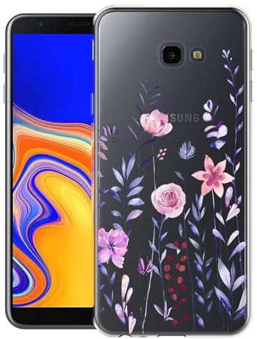 Pazpnoy Handyhülle für Samsung Galaxy J4+/J4 Plus,Transparent Blume Muster Mädchen Hülle,Dünn Weich Silikon SchutzHülle,Stoßfeste Kratzfest TPU Case Cover-3