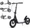 City Roller Erwachsene 150 Kg Tragkraft 290Mm Big Wheel Scooter, Klappbarer Cityroller Mit Handbremse Und Bremse, Tretroller Kinder Ab 7, Höhenverstellbar Kickscooter (3)