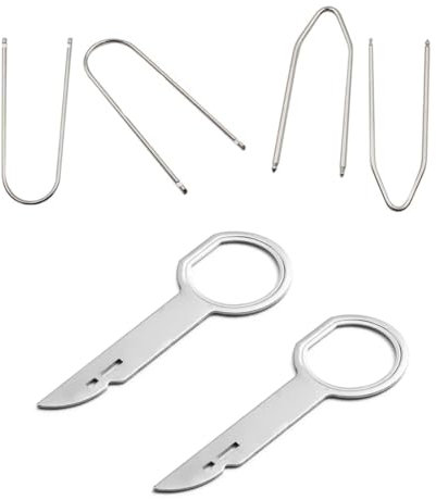 6 Pcs Cle Extraction Autoradio, Outil D'extraction de Autoradio Principales, Acier Inoxydable Clef Extraction Autoradio