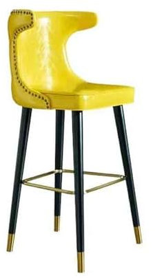 CJHFR472SG Küchenstühle 75cm Carbon Stahl Hohe Bar Hocker Europäischen Luxus Bar Hocker Vintage Empfang Stuhl Barstuhl(Yellow)