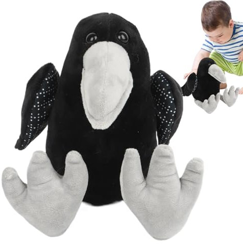 Krähe gefülltes Tier, Raben ausgestopftes Tier - Schwarze Krähe Plüsch,Stofftiere, kuschelige Raven -Puppe, entzückendes Plüschspielzeug für Mädchen Geburtstag Weihnachten