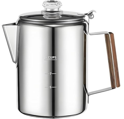 Generisch Kaffeemaschine, Edelstahl Kaffeemaschine, Tragbare Maschine Mit Kompaktem Vintage-Design Für Camping, Familie Und Freundesgruppen