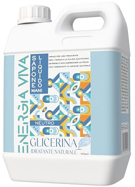 Sapone Mani 5L – Sapone Liquido Delicato e Profumato Glicerina - Formato Risparmio 5000 ML – Per tutti i tipi di pelle - Originale Cura Farma