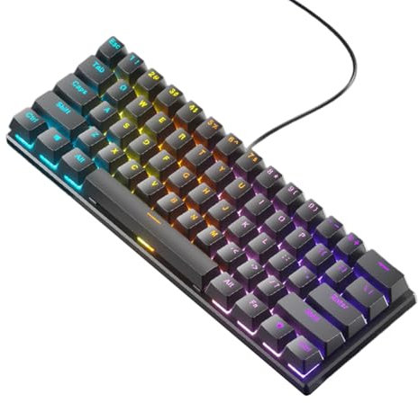 Xuanxi Tastiera da gioco Full Size Retroilluminata a LED Silenziosa Tastiera Del Computer 61 Tasti Tastiera Con Filo Per PC Desktop Office Gaming