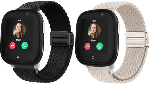 Harikiri 2 Stück Gewebte Magnet Armband Kompatibel mit Xplora X6/X6 Pro/Anio 6,Atmungsaktiv, Verstellbar, Kinderfreundlich (Mehrfarben)
