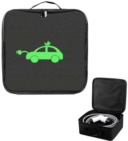 SchwarzTasche für Kabel, Kabeltasche LadekabelTasche, TascheLadekabel Elektroauto, Wasserdicht Kabel Organizer Tasche Klein, EV-Kabeltaschen, Kofferraumtasche für alle Verlängerungskabel (square)
