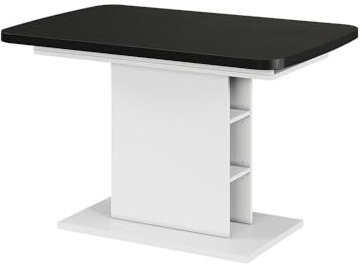Vicco Esstisch Fenaro, Schwarz/Weiß 120-160 x 80 cm | mit offenen Fächern, ausziehbar für variable Tischgrößenanpassung