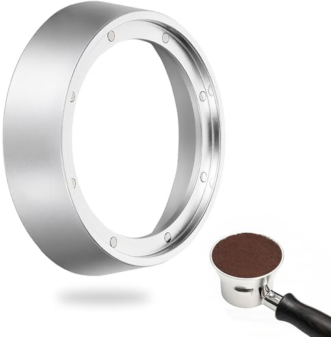 Thinp 58mm Dosing Funnel, Magnetic Portafilter Funnel Aluminum Espresso Dosing Ring with 8 Magnets for 58mm Portafilter Coffee Machine Accessories (Silver)