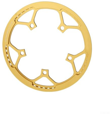 Plato de 54 dientes de aluminio 130 BCD con protector de cadena para compatibilidad con ciclo plegable de 12 velocidades (color dorado)