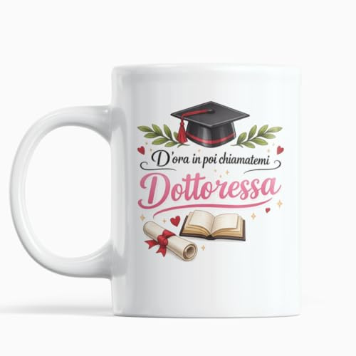 Gesar regalo laurea donna - tazza per laurea donna - neolaureata - regali laurea - dottoressa, laureata - Chiamatemi dottoressa - idea regalo non banale per lei - frase divertente