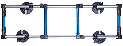 SW-Stahl 40017L Montagegestell 100 kg - Autoglas Saugheber Vakuumheber | Aluminium Halterung mit 4 Saugnäpfen für Front-, Seiten- & Heckscheiben - Montagehilfe mit integrierter Warnlinie