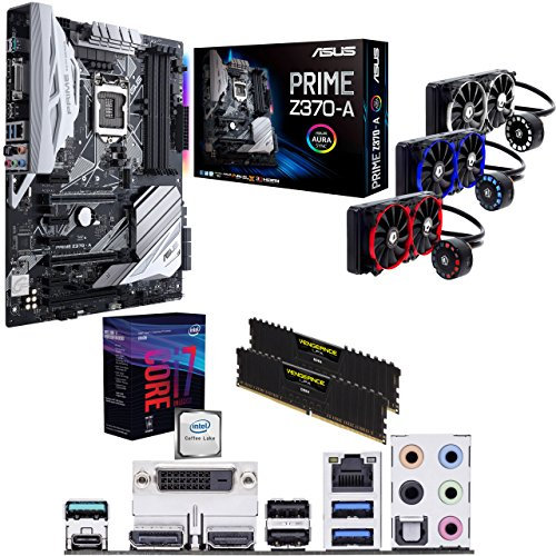 Intel Coffee Lake Core i7 8700k 5.0GHz Overclocked CPU, ASUS PRIME Z370-A Motherboard, 16GB 3200MHz Corsair DDR4 RAM & ID Cooling FrostFlow 240mm Liquid Cooler Pre-Built Bundle